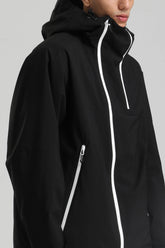 Men's Black Face Vent Asym-Zip Waterproof Insulated Snow Jacket